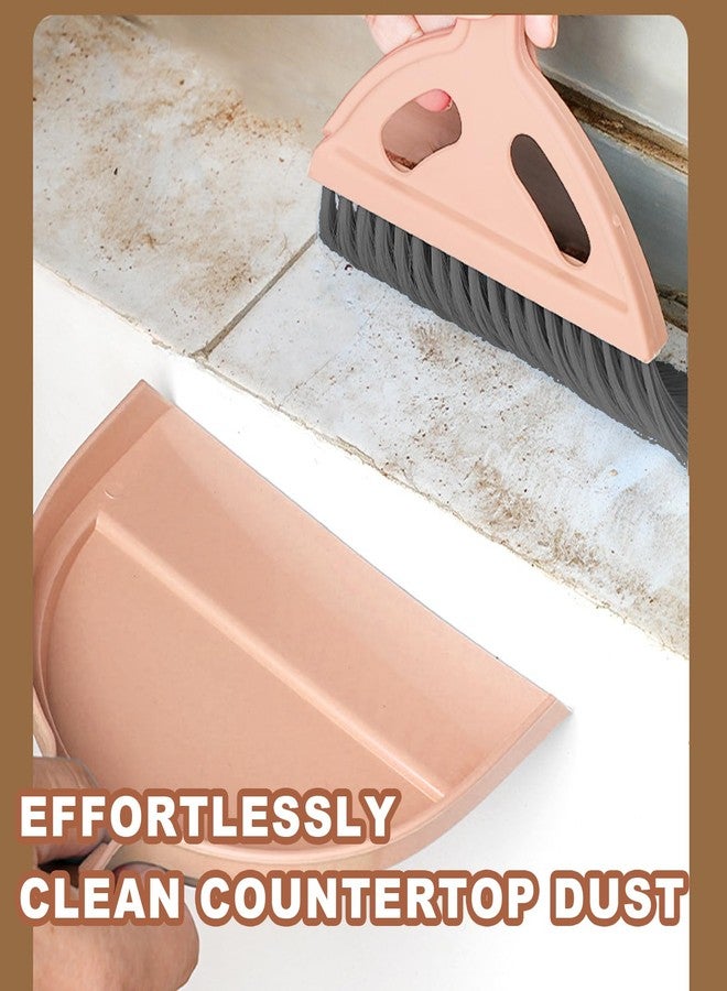 NBGYTECH Mini Broom and Dustpan Set Small Broom with Dustpan Combo Set Portable Cleaning Tools for Home Office RV Learning Camping (Pink) - Image 3